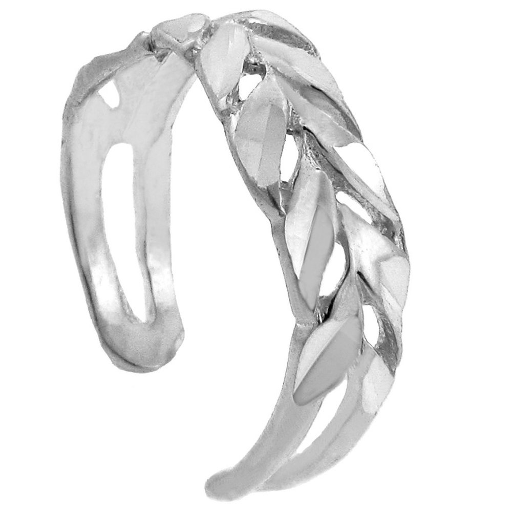 14k Solid Gold Diamond Cut Toe Ring - Yellow, Ros… - image 4